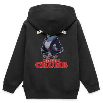 Another One Bites the Crumb Funny pigeon gangster - Kids Premium Organic Zip-up Hoodie - black - Back - AI Model Kid Male (0cm)