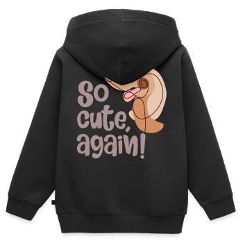 Wieder süßer Hund - Kinder Premium Organic Zip Hoodie - Schwarz - Hinten - AI Model Kid Male (0cm)