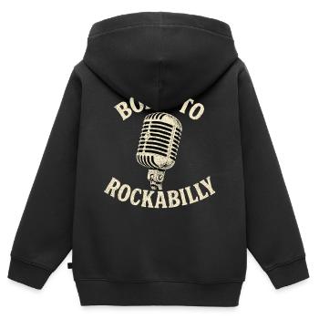 Born to Rockabilly – Vintage 50s Mikrofon - Kinder Premium Organic Zip Hoodie - Schwarz - Hinten - AI Model Kid Male (0cm)