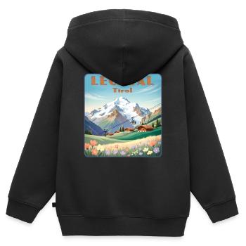 Lechtal - Kinder Premium Organic Zip Hoodie - Schwarz - Hinten - AI Model Kid Male (0cm)