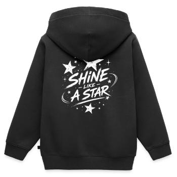 Leuchte wie ein Stern – Gwiezdny Blask - Kinder Premium Organic Zip Hoodie - Schwarz - Hinten - AI Model Kid Male (0cm)