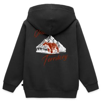 Grizzly Territory Vintage-Bären-Abenteuer - Kinder Premium Organic Zip Hoodie - Schwarz - Hinten - AI Model Kid Male (0cm)