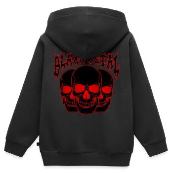 Dreifacher Totenkopf Gothic - Kinder Premium Organic Zip Hoodie - Schwarz - Hinten - AI Model Kid Male (0cm)