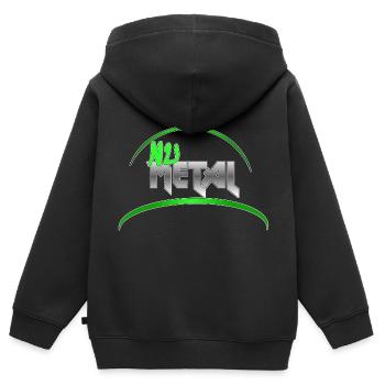 Nu Metal Toxic Green Cap Edition - Kinder Premium Organic Zip Hoodie - Schwarz - Hinten - AI Model Kid Male (0cm)