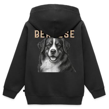 Berner Sennenhund Vintage - Kinder Premium Organic Zip Hoodie - Schwarz - Hinten - AI Model Kid Male (0cm)