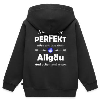 Allgäu-Pride: Niemand ist perfect - Kinder Premium Organic Zip Hoodie - Schwarz - Hinten - AI Model Kid Male (0cm)