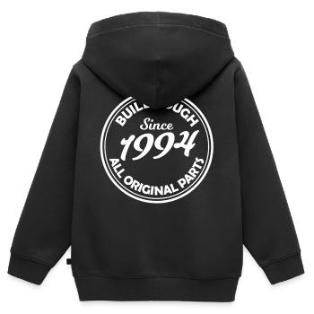 Vintage Abzeichen Seit 1994 - Kinder Premium Organic Zip Hoodie - Schwarz - Hinten - AI Model Kid Male (0cm)
