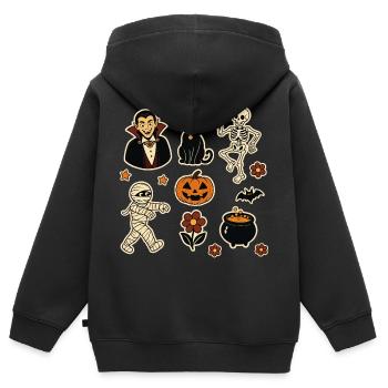 Midnight Mischief Halloween-Set - Kinder Premium Organic Zip Hoodie - Schwarz - Hinten - AI Model Kid Male (0cm)