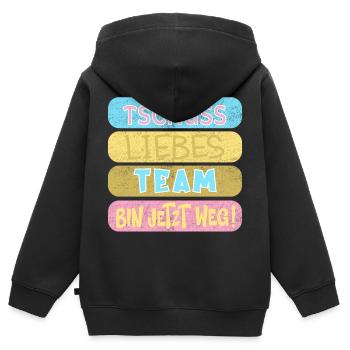 Abschied Liebes Team - Kinder Premium Organic Zip Hoodie - Schwarz - Hinten - AI Model Kid Male (0cm)