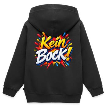 Kein Bock Comic Explosion - Kinder Premium Organic Zip Hoodie - Schwarz - Hinten - AI Model Kid Male (0cm)