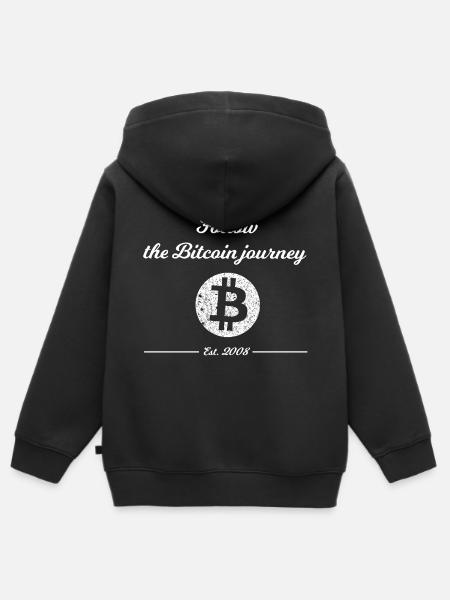 Bitcoin Reise Begleiter - Kinder Premium Organic Zip Hoodie - Schwarz