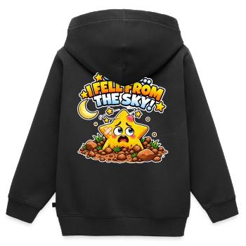 Süßer Stern fiel vom Sky Kids T-Shirt - Kinder Premium Organic Zip Hoodie - Schwarz - Hinten - AI Model Kid Male (0cm)