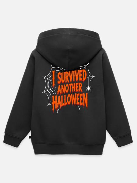 I Survived Another Halloween - Kinder Premium Organic Zip Hoodie - Schwarz