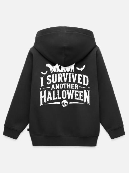 I Survived Another Halloween Gespenst - Kinder Premium Organic Zip Hoodie - Schwarz