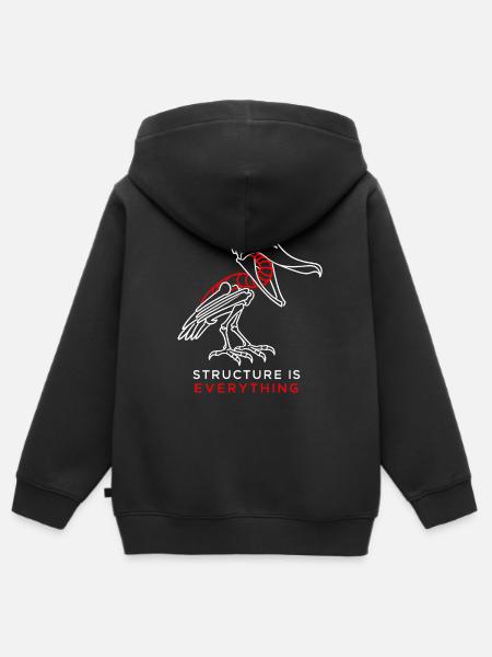 Schuhschnabelskelett – Struktur ist alles - Kinder Premium Organic Zip Hoodie - Schwarz