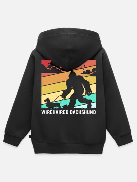 Rauhaardackel Dachshund - Kinder Premium Organic Zip Hoodie - Schwarz