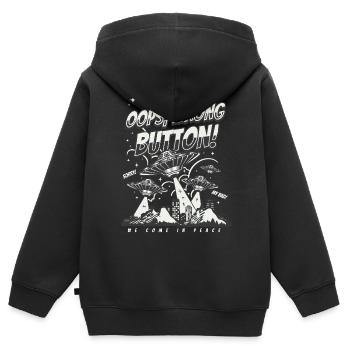 Gaming Ufo Shirt - Oops Wrong Button Grafik - Kinder Premium Organic Zip Hoodie - Schwarz - Hinten - AI Model Kid Male (0cm)