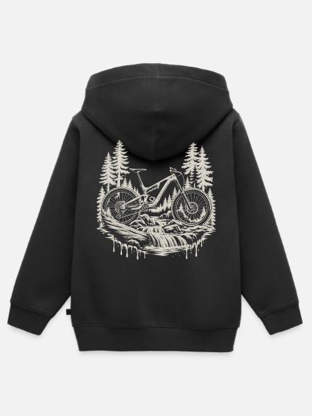 Mountainbike MTB Enduro Trail Geschenk - Kinder Premium Organic Zip Hoodie - Schwarz