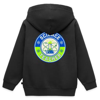 Vintage Science Teacher Flask Planetarische Umlaufbahnen oben - Kinder Premium Organic Zip Hoodie - Schwarz - Hinten - AI Model Kid Male (0cm)