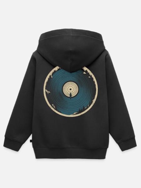 Naturvinyl – Kanu und Wald - Kinder Premium Organic Zip Hoodie - Schwarz
