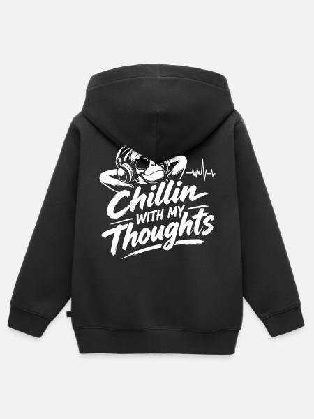 Chillin With Thoughts - Kinder Premium Organic Zip Hoodie - Schwarz