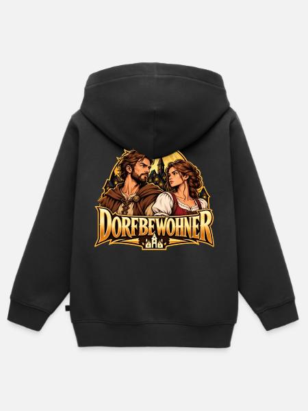 Dorfbewohner Liebesabenteuer - Kinder Premium Organic Zip Hoodie - Schwarz