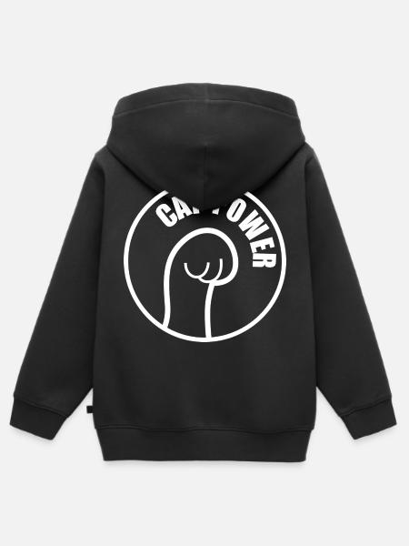 Katzenkraft - Kinder Premium Organic Zip Hoodie - Schwarz