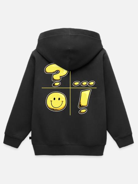 Interpunktion - Kinder Premium Organic Zip Hoodie - Schwarz