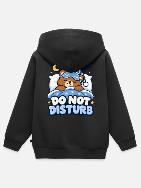Schlafender Bär – Nicht stören - Kinder Premium Organic Zip Hoodie - Schwarz
