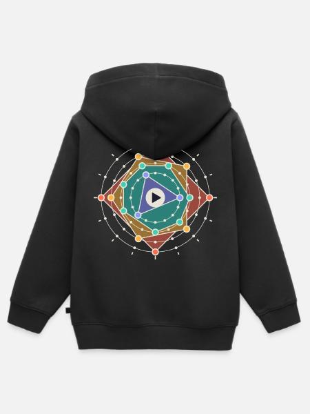 Kreisförmiger 16-Step-Sequenzer, vier Rhythmen - Kinder Premium Organic Zip Hoodie - Schwarz