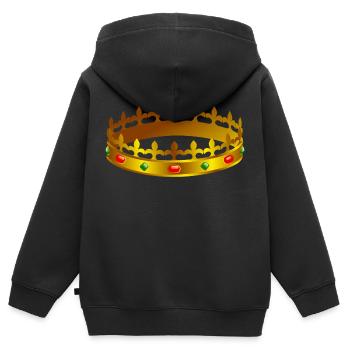 krone crown koenig king castle schloss tower burg1 - Kinder Premium Organic Zip Hoodie - Schwarz - Hinten - AI Model Kid Male (0cm)