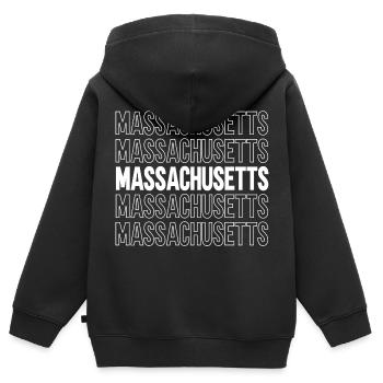 Massachusetts - Kinder Premium Organic Zip Hoodie - Schwarz - Hinten - AI Model Kid Male (0cm)