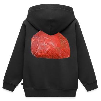 barbecue grill barbecue hamburger bacon bifteck sauver - Sweat Premium à capuche zippé enfant bio - noir - Dos - AI Model Kid Male (0cm)
