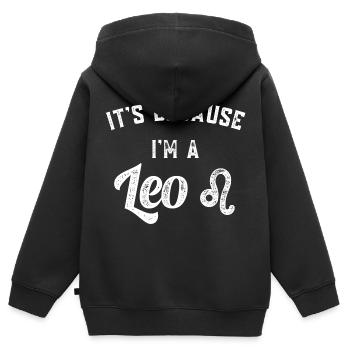 Sternzeichen Löwe - Kinder Premium Organic Zip Hoodie - Schwarz - Hinten - AI Model Kid Male (0cm)