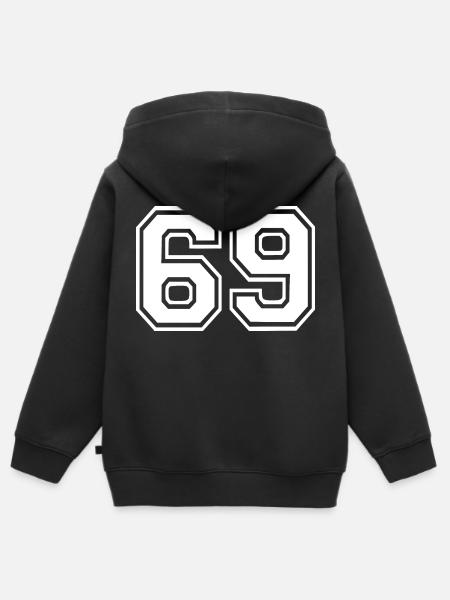 69 - Kinder Premium Organic Zip Hoodie - Schwarz