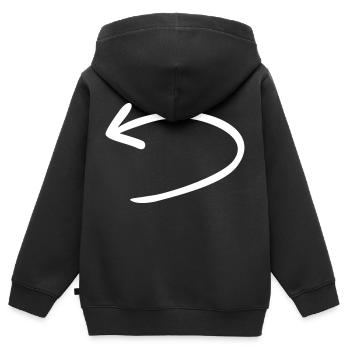 Pfeil zurück umgekehrt - Kinder Premium Organic Zip Hoodie - Schwarz - Hinten - AI Model Kid Male (0cm)