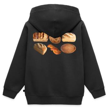 brot broetchen crossaint baecker baguette bread bu - Kinder Premium Organic Zip Hoodie - Schwarz - Hinten - AI Model Kid Male (0cm)