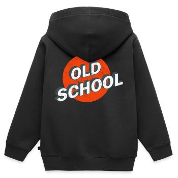 Old School Vintage Logo - Sweat Premium à capuche zippé enfant bio - noir - Dos - AI Model Kid Male (0cm)