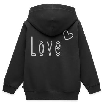 VALENTINSTAG. ICH LIEBE DICH. ICH LIEBE DICH. LIEBE. LIEBE - Kinder Premium Organic Zip Hoodie - Schwarz - Hinten - AI Model Kid Male (0cm)