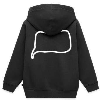 ligne de bulle de la parole - Sweat Premium à capuche zippé enfant bio - noir - Dos - AI Model Kid Male (0cm)