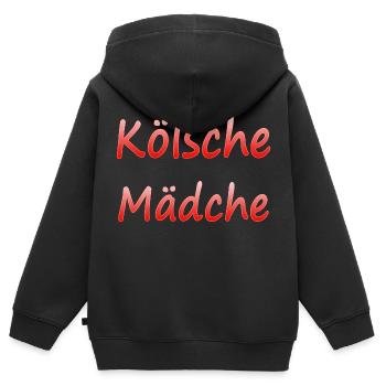 Kölsche Mädche - Karneval Kölle Alaaf - Kinder Premium Organic Zip Hoodie - Schwarz - Hinten - AI Model Kid Male (0cm)