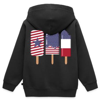 4. Juli USA - Kinder Premium Organic Zip Hoodie - Schwarz - Hinten - AI Model Kid Male (0cm)