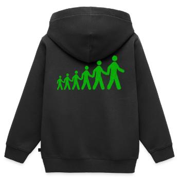 Grüne Männchen Verfolgung Geschenk Geschenkidee - Kinder Premium Organic Zip Hoodie - Schwarz - Hinten - AI Model Kid Male (0cm)