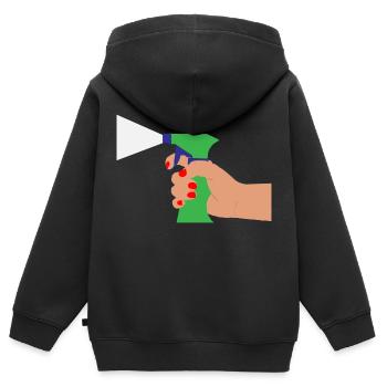 Nettoyage Nettoyage Nettoyage dame balai wischmop46 - Sweat Premium à capuche zippé enfant bio - noir - Dos - AI Model Kid Male (0cm)