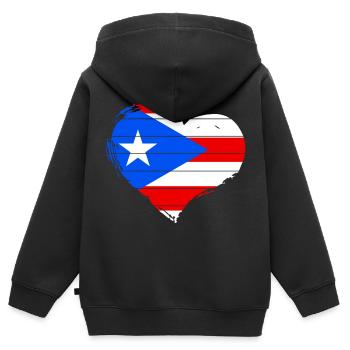 Puerto Rico - Kinder Premium Organic Zip Hoodie - Schwarz - Hinten - AI Model Kid Male (0cm)