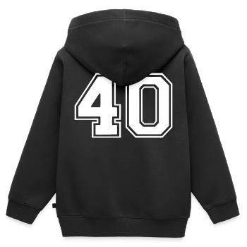 40 - Kids Premium Organic Zip-up Hoodie - black - Back - AI Model Kid Male (0cm)