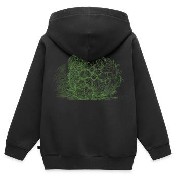 chou-fleur du chou-fleur légume Halloween - Sweat Premium à capuche zippé enfant bio - noir - Dos - AI Model Kid Male (0cm)
