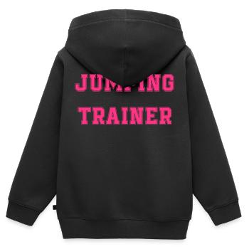 trampoline sauteuse cadeau saut sautant - Sweat Premium à capuche zippé enfant bio - noir - Dos - AI Model Kid Male (0cm)