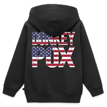 Donkey Pox - Kinder Premium Organic Zip Hoodie - Schwarz - Hinten - AI Model Kid Male (0cm)