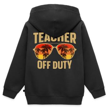 Enseignant hors service Lehrer außer Dienst - Sweat Premium à capuche zippé enfant bio - noir - Dos - AI Model Kid Male (0cm)